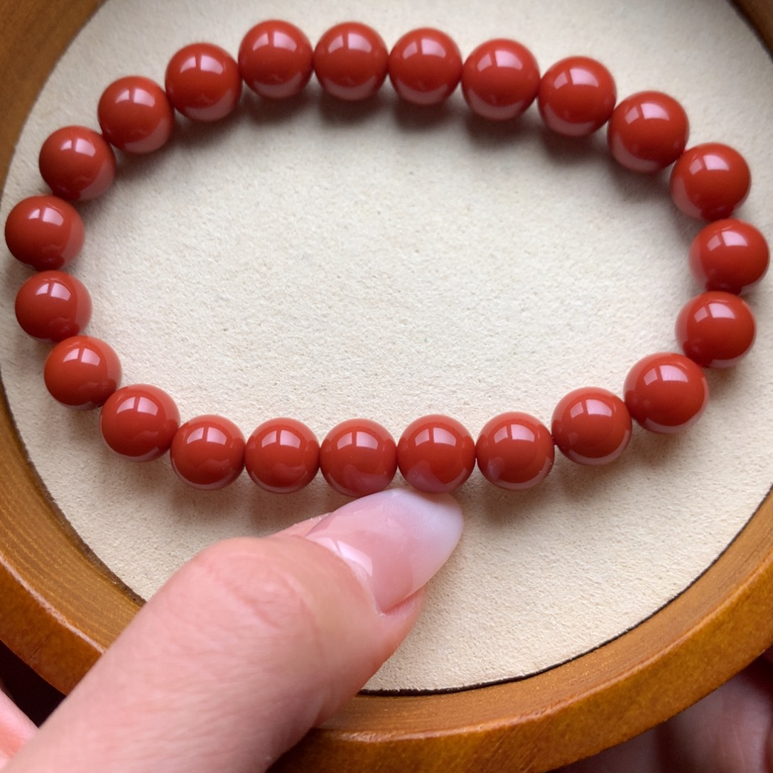 南红玛瑙未镶嵌保山天然原矿南红8mm+锦红手串
