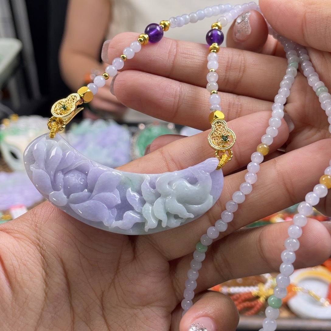 翡翠未镶嵌颈饰代编织