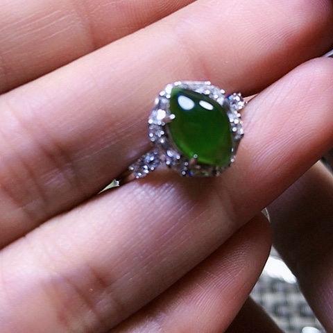 和田玉银S925镶嵌戒指