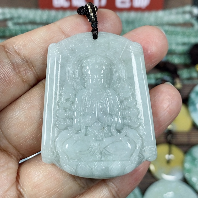【闪购商品】翡翠颈饰未镶嵌玉吊坠翡翠玉千手观音
