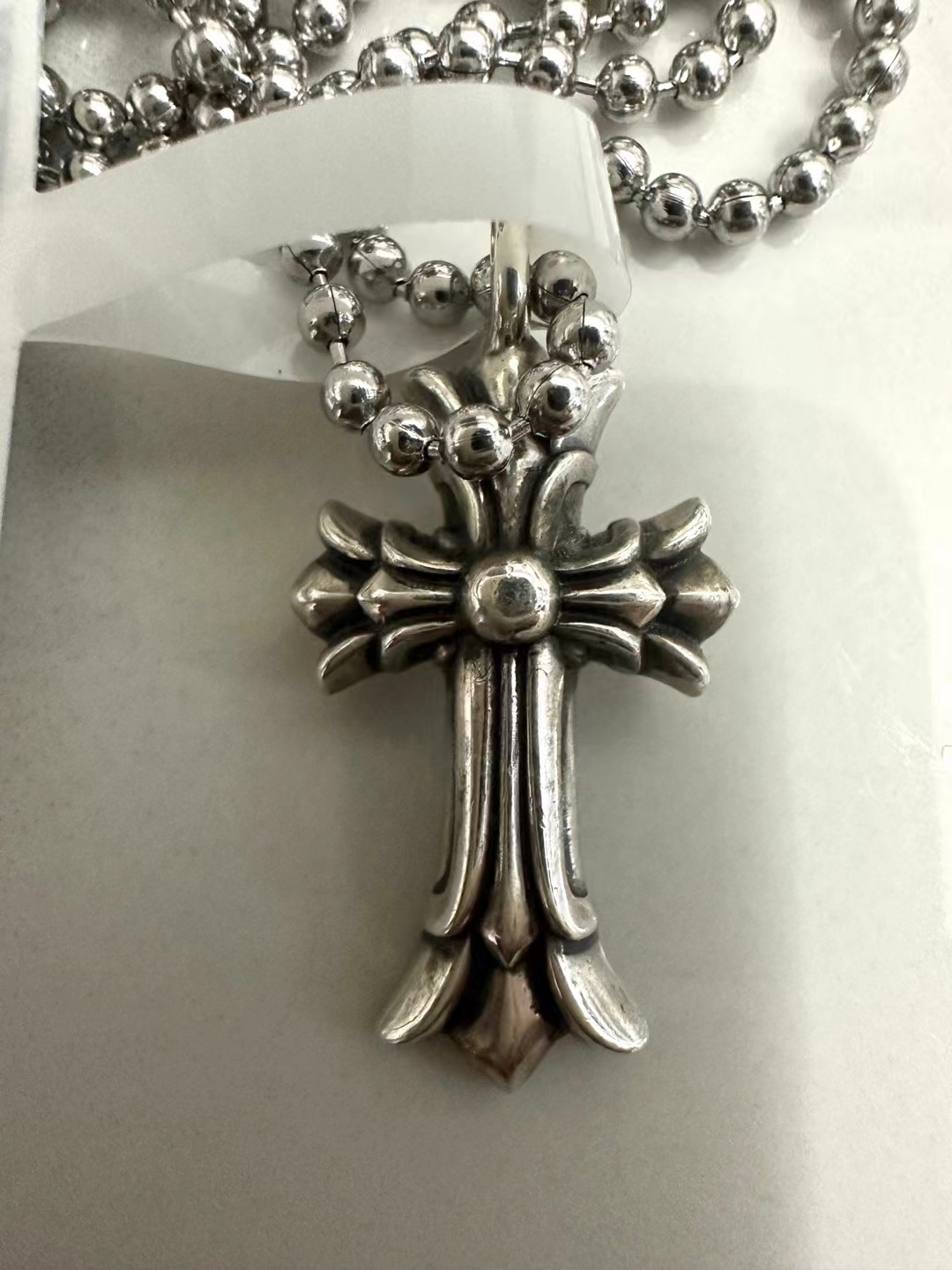 99新 Chrome Hearts/克罗心 双层十字架吊坠项链 98新