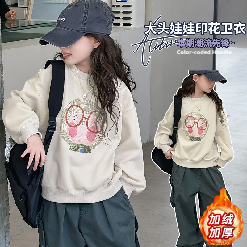 A1001-A1200女大童圆领卫衣秋装B类薄款秋冬春秋冬季韩版潮流