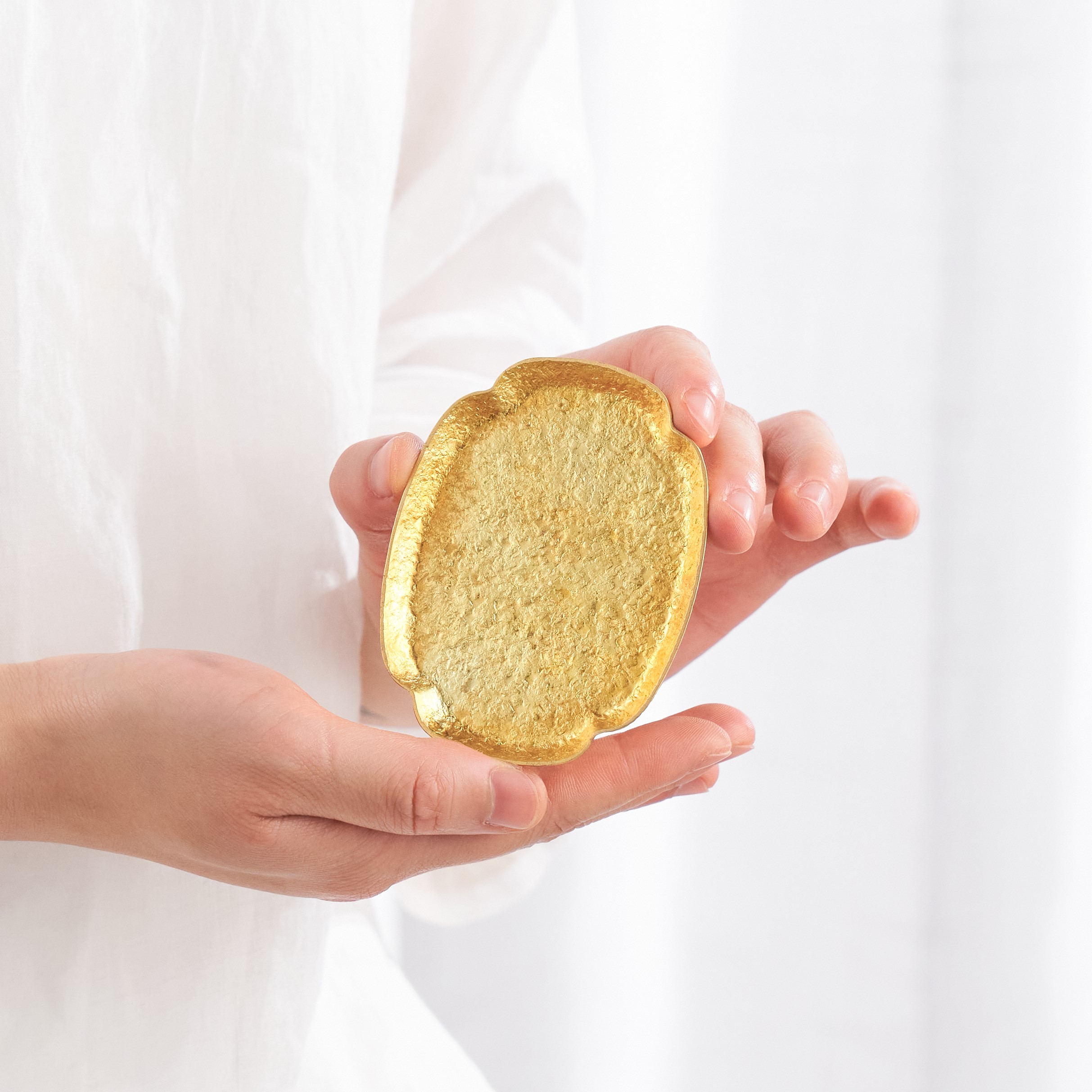 如意黄铜茶室杯托