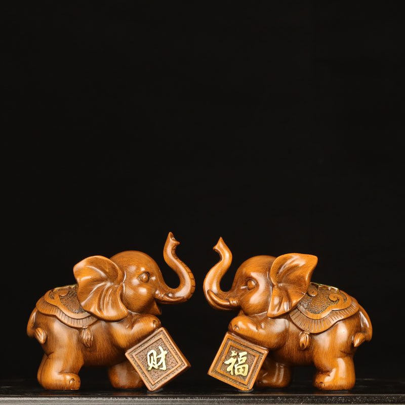 个性大象摆件创意憨态可掬可爱财福小对象玄关书房客厅电视柜桌面