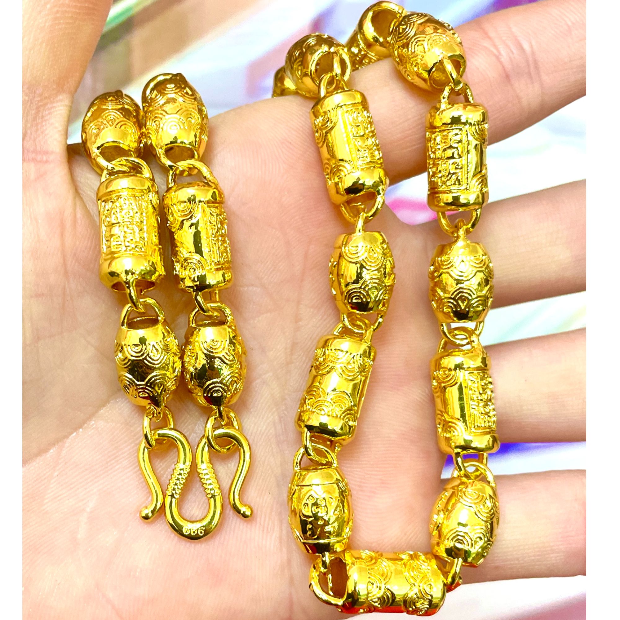 合金项链 镀K金 【圆筒福珠项链】AFENG越南合金时尚百搭项链潮流