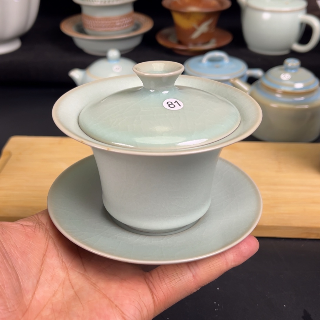 【闪购商品】大瑕三才盖碗汝瓷