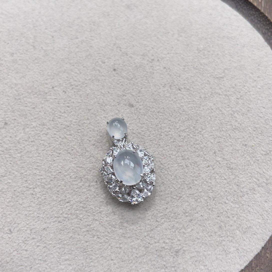 翡翠银S925镶嵌颈饰