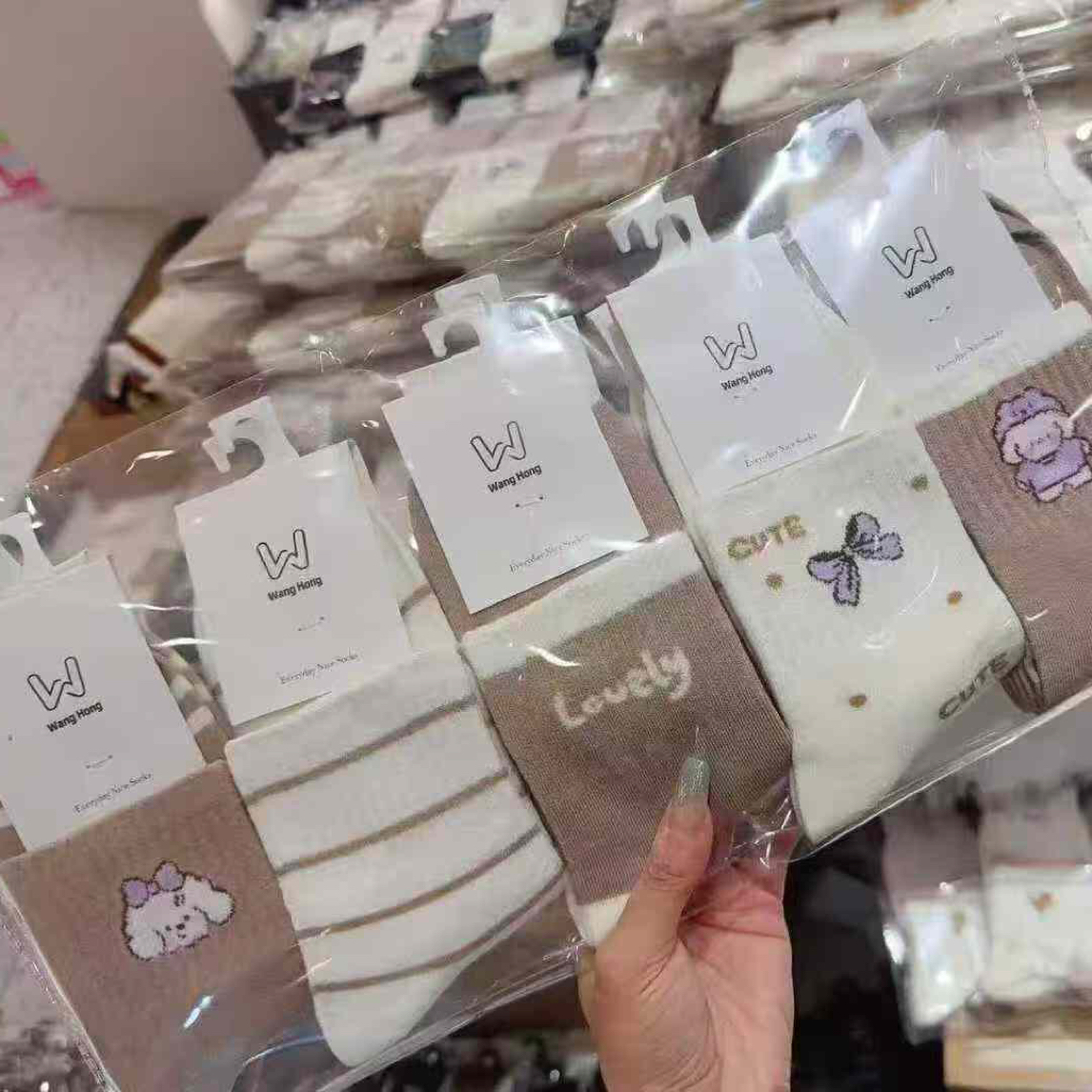 女士中筒袜春秋新款时尚休闲防臭吸汗透气