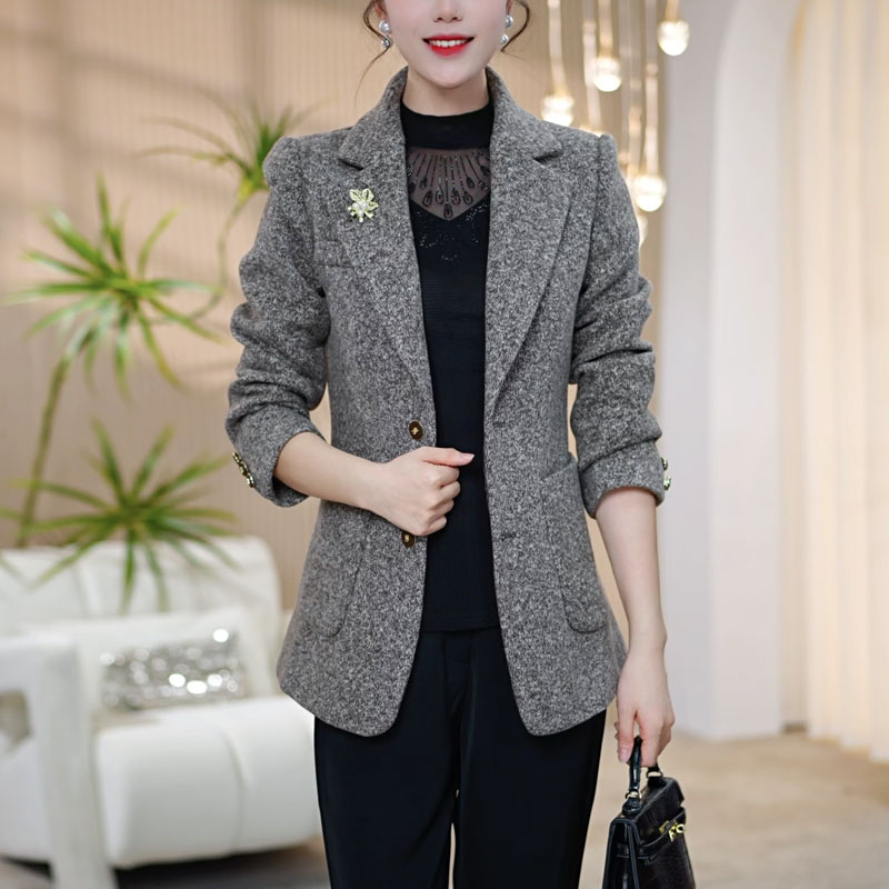 【莫瑞定制】高级感厚款西装外套女2025年秋冬新款时尚百搭呢子上衣