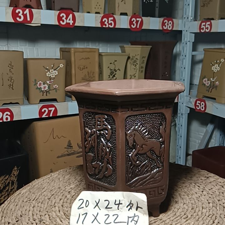 红陶多肉花盆#紫砂阳盆景陶瓷#