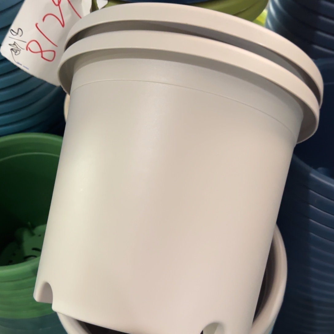 树脂四季盆4#无拖灰白微瑕8