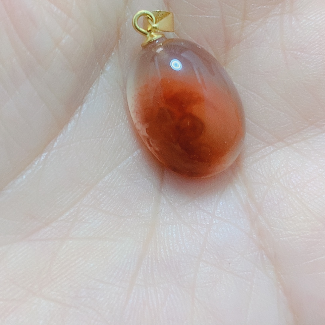 南红玛瑙银S925镶嵌吊坠(不含链)