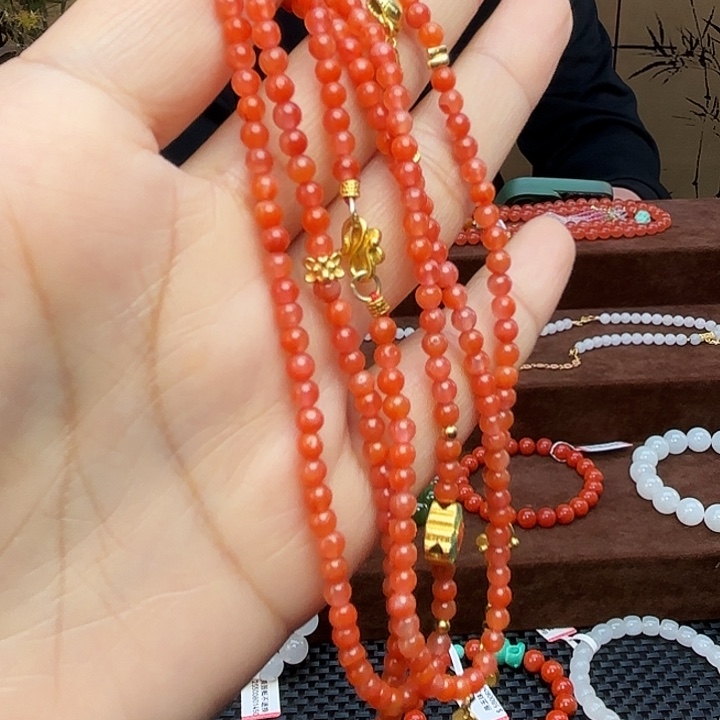 南红玛瑙手链未镶嵌