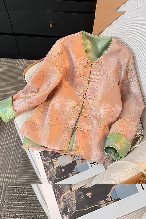 2025款1.5门幅粉色喜上眉梢春秋面料