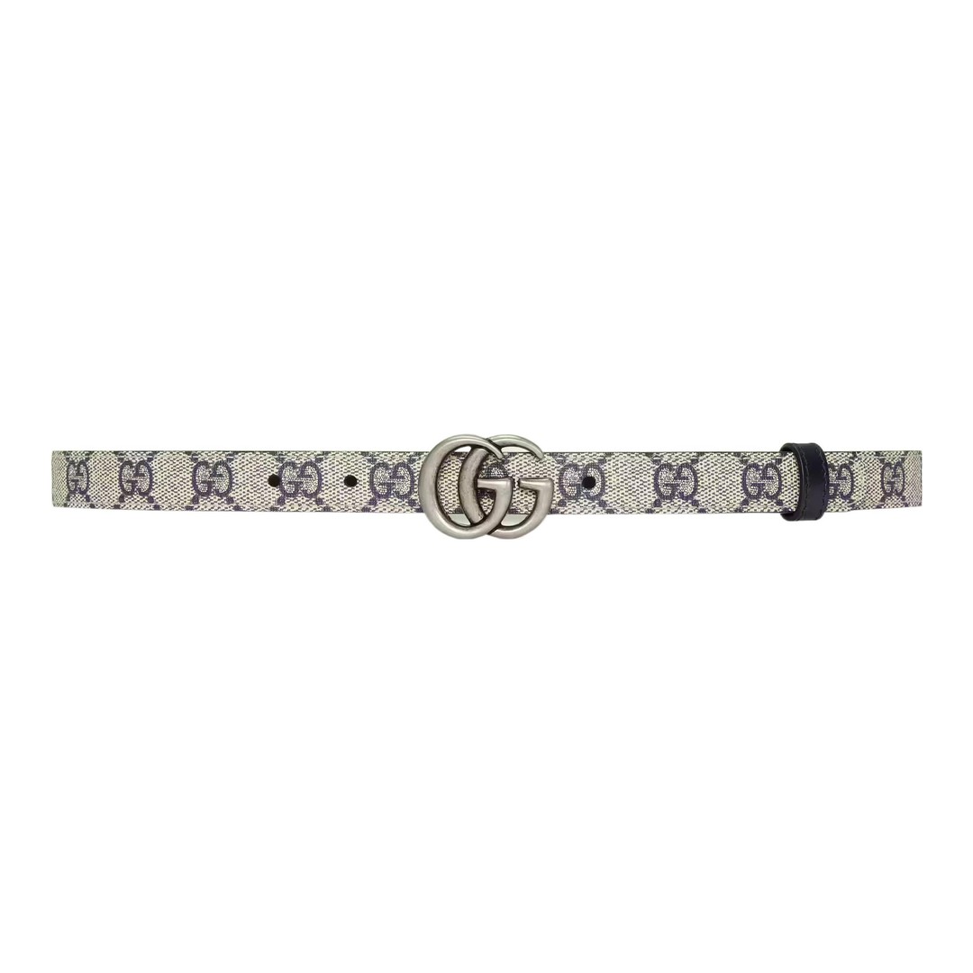 GUCCI 古驰 双G带扣双面窄版腰带米色皮带 659418-92TIN-4075