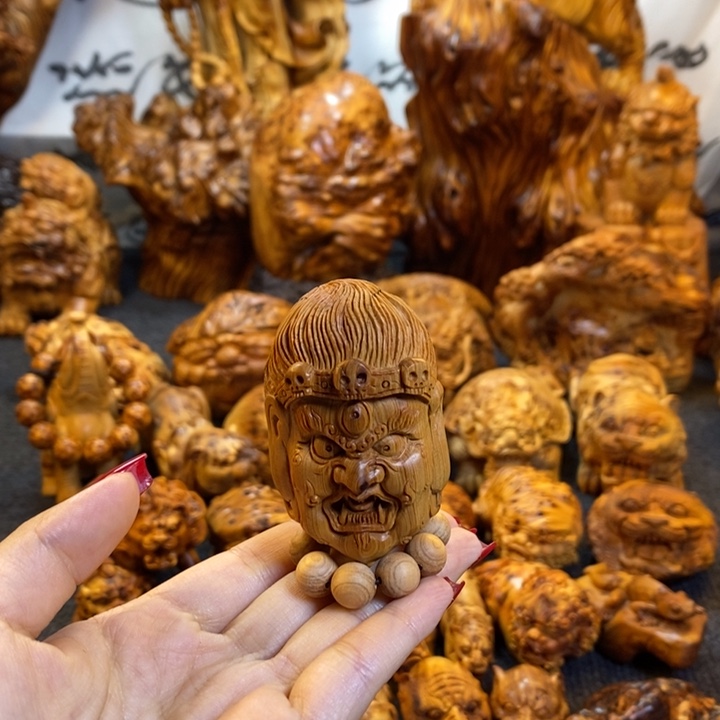 瑞***吉崖柏大黑天手把件手把件