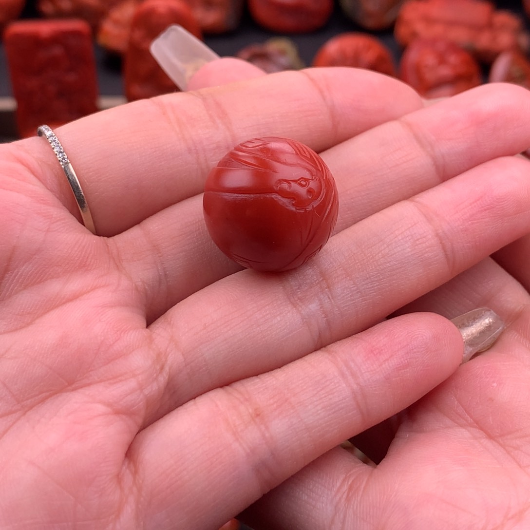 南红玛瑙南红保山圆珠19.5mm未镶嵌