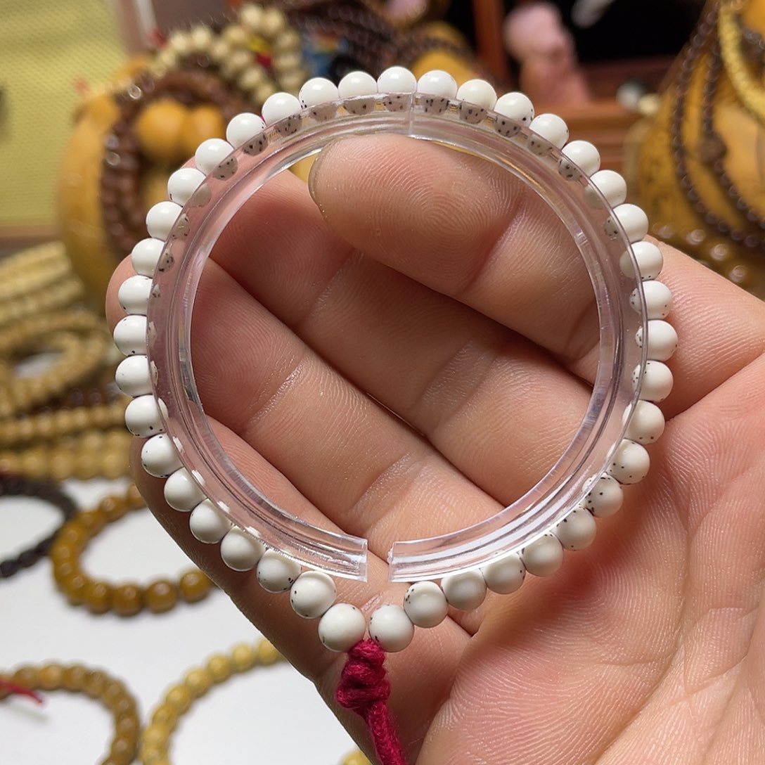 手串星月菩提6圆珠龙蛋大留白脱脂顺白