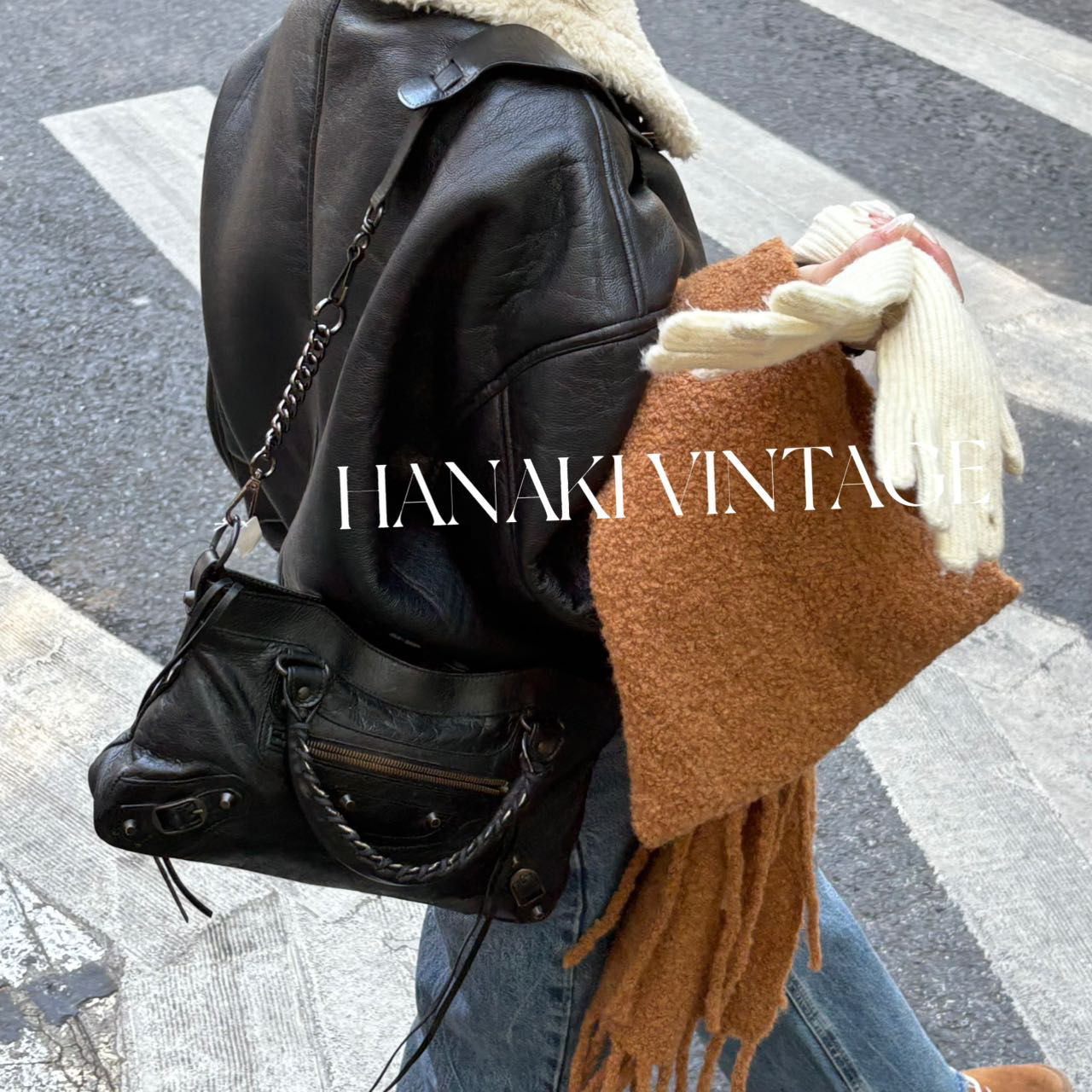 95新 Balenciaga/巴黎世家 花绮中古/巴黎世家黑色小号first机车