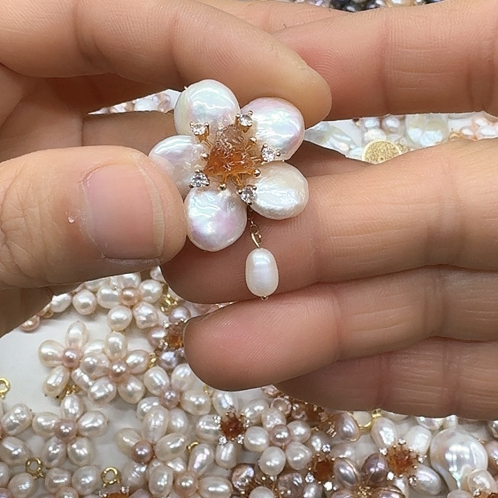 淡水珍珠颈饰银S925镶嵌