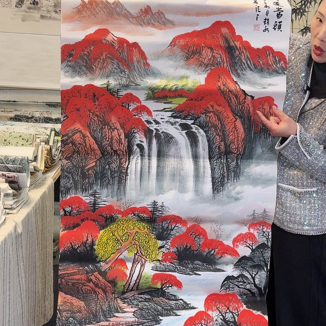 纯手绘国画作品好看四尺