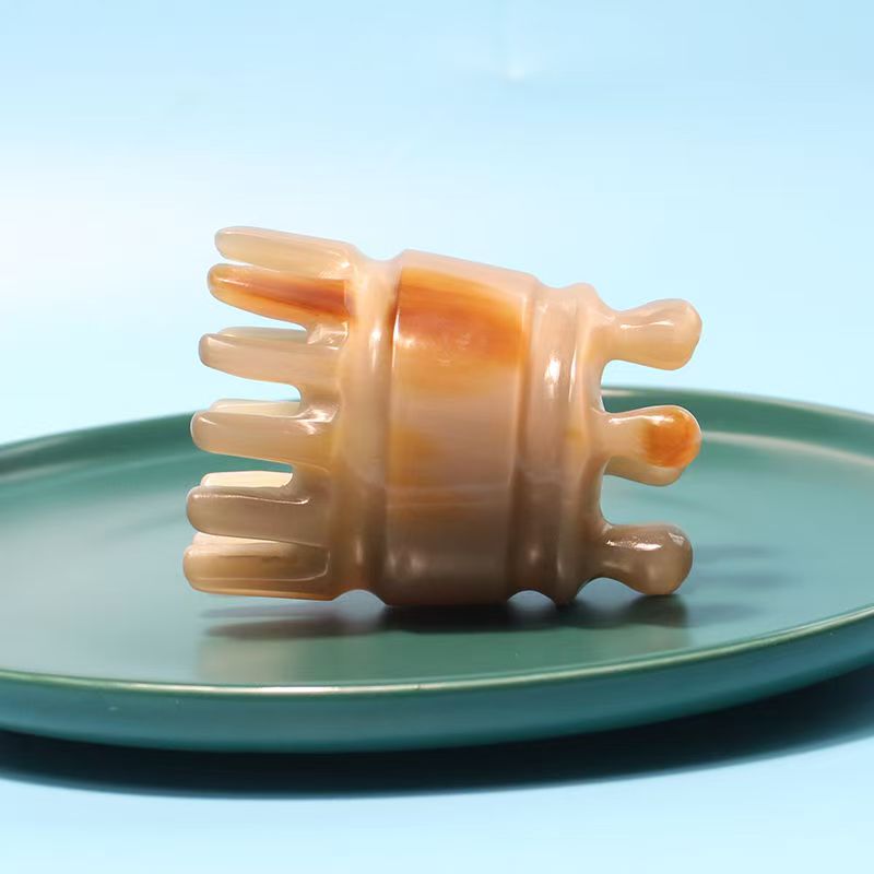 天然牛角头疗梳子经络疏通穴位头部按摩梳防静电宽齿洗头梳梳头