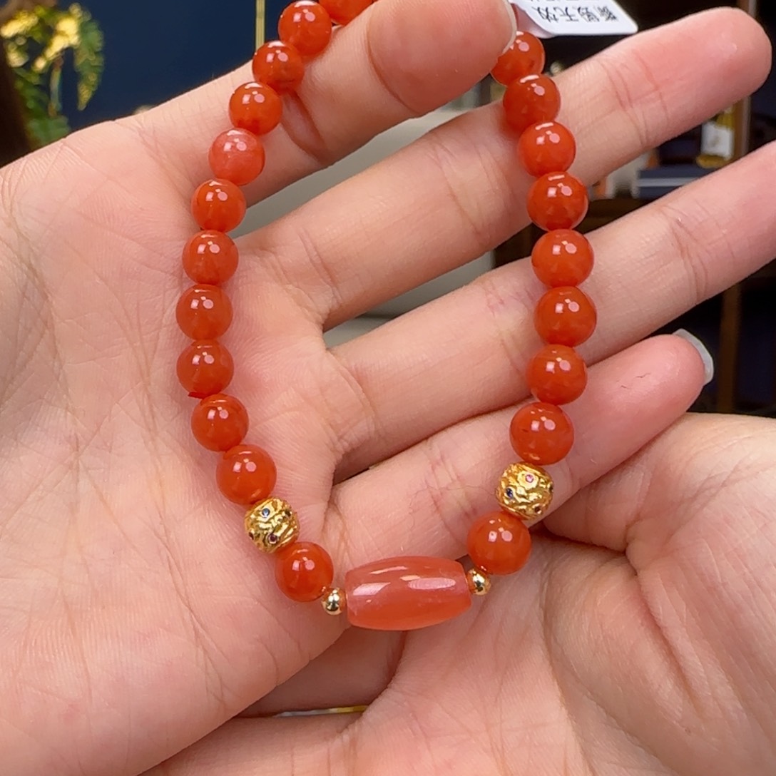 南红玛瑙手链未镶嵌