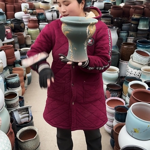 口21高23瑕疵盆子。