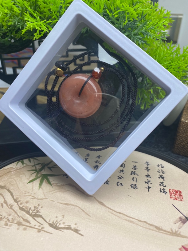 天然石英质玉桃花酿平安扣男女通用气质百搭