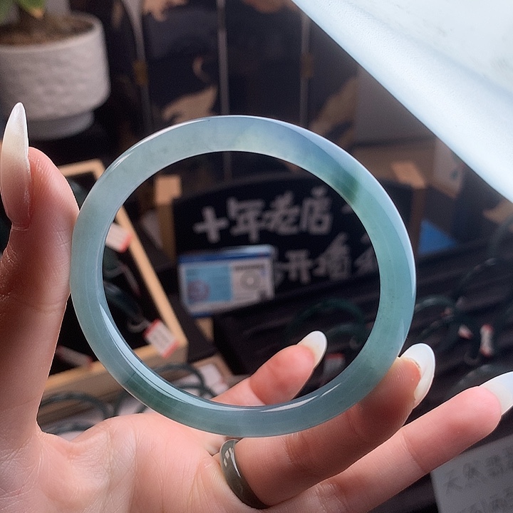 翡翠未镶嵌手镯扬*55圈口
