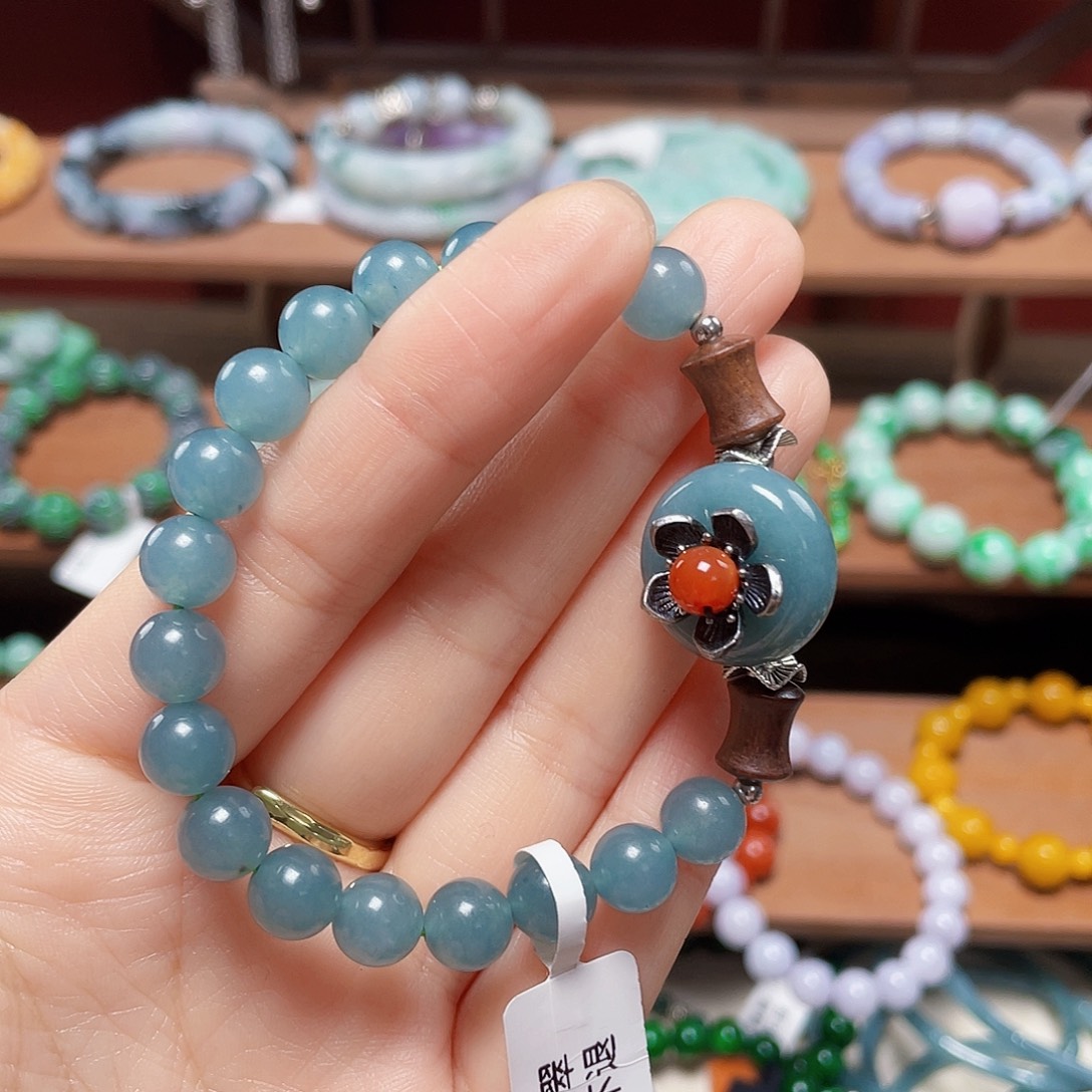 心***~翡翠未镶嵌手链饰品