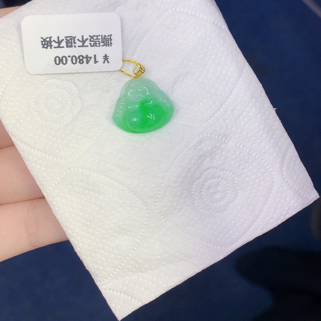 翡翠18K金镶嵌颈饰00000000000