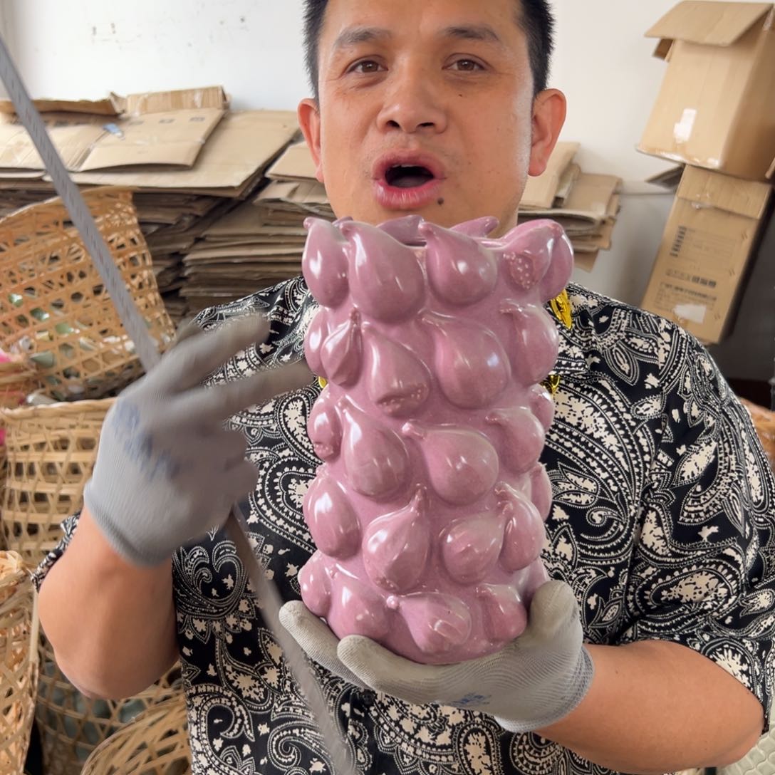 摆件57 号高中低温陶瓷瓶（部分微瑕）