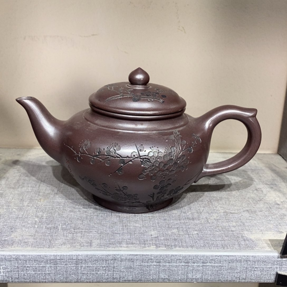 紫砂茶壶白10 笑樱 紫泥