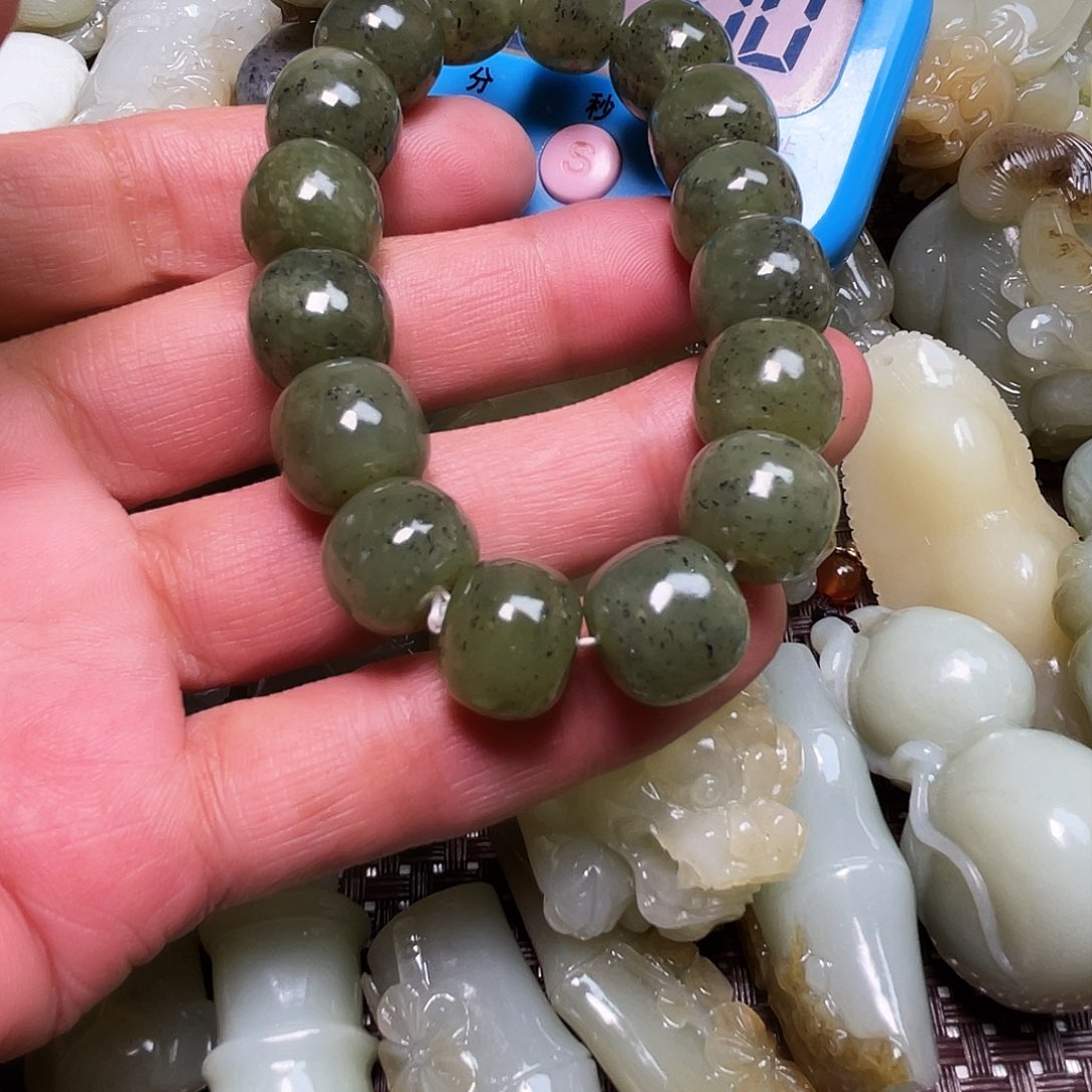 和田玉手链未镶嵌老*