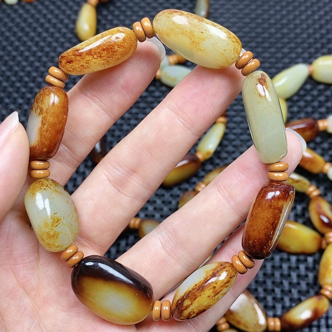 和田玉手链未镶嵌海*