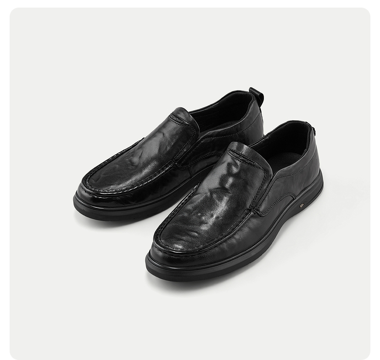 W032海男剪标新)头层牛皮)款商场同款简约休闲一脚蹬百搭男皮鞋