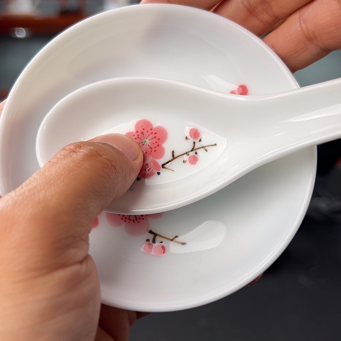 翠竹红梅碟➕勺一级品