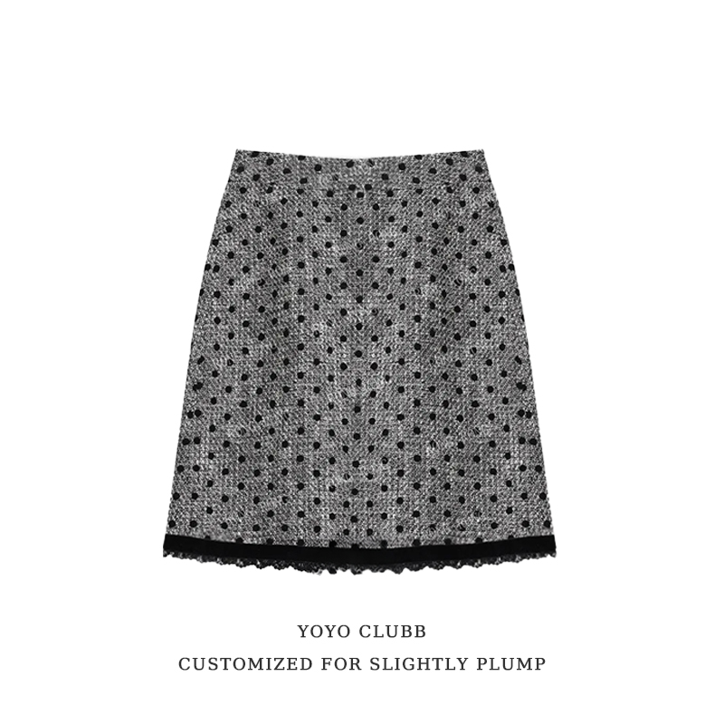 YOYO家小香风蕾丝法式晚宴轻奢风半裙半身裙