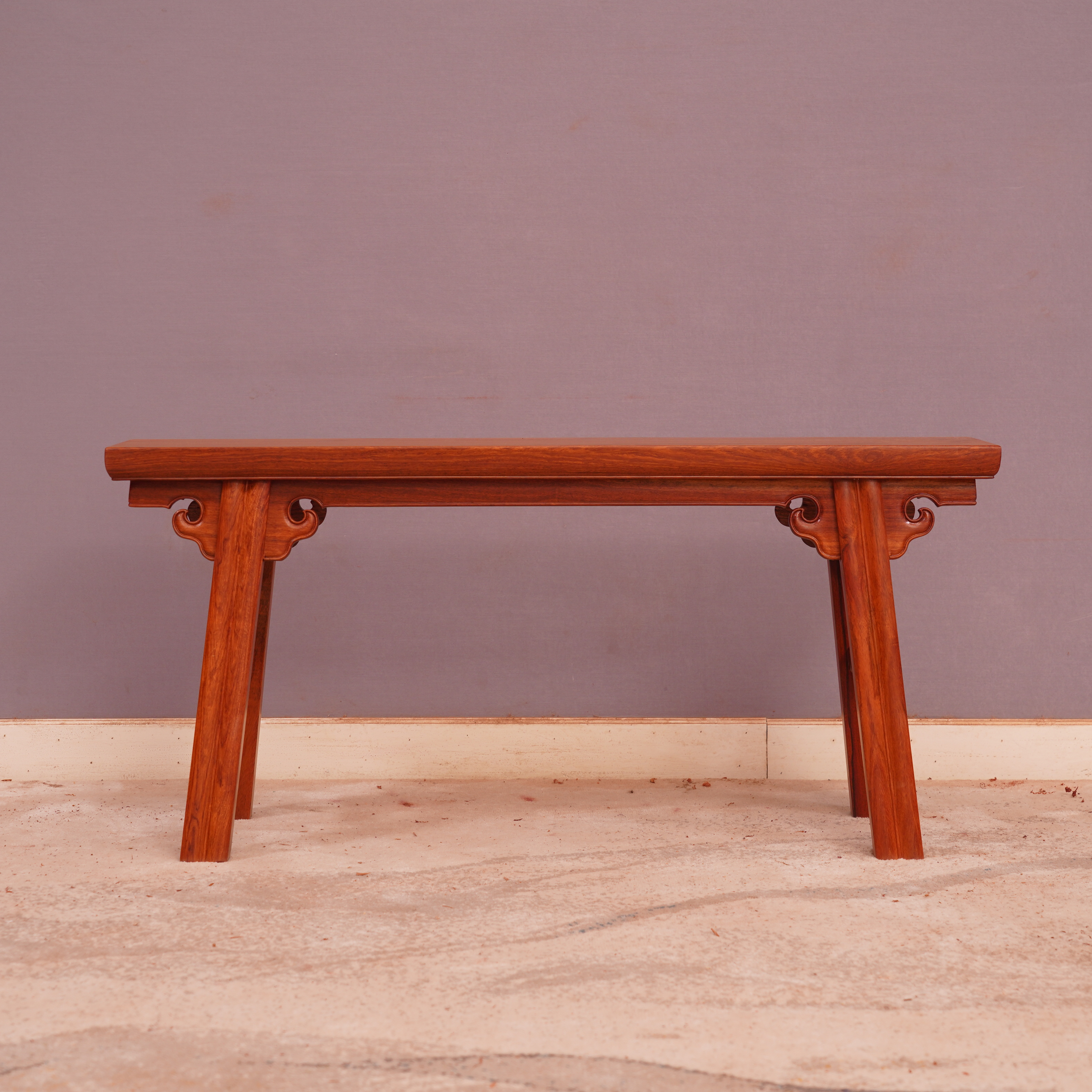 石猴王款皮条线云纹长凳