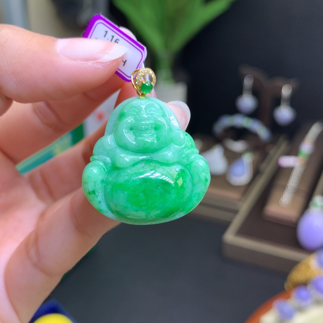 翡翠颈饰18K金镶嵌天然