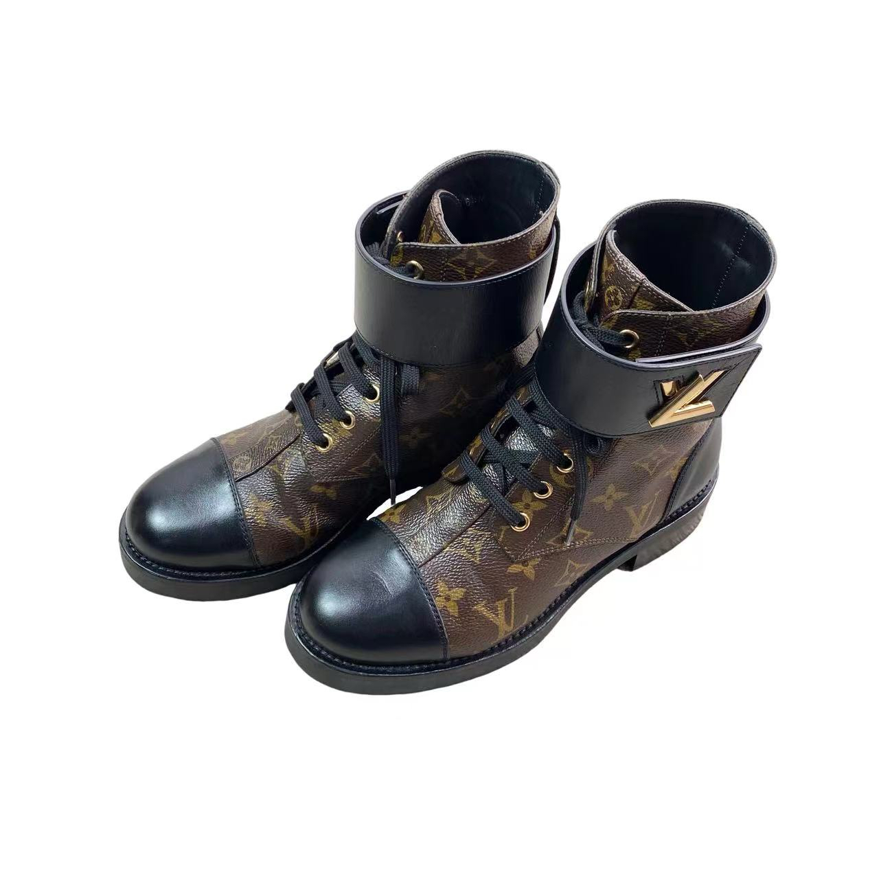 95新 LouisVuitton/路易威登  老花满印短靴 36.5码 aa零七五一