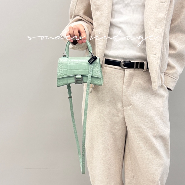 95新 Balenciaga/巴黎世家 巴黎世家薄荷绿亚纹xs沙漏