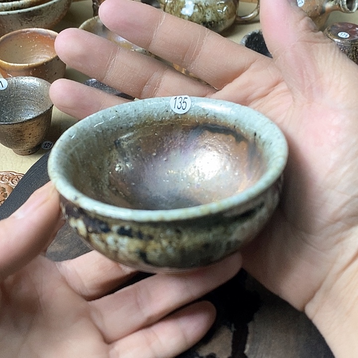 杯手工粗陶、柴烧茶器