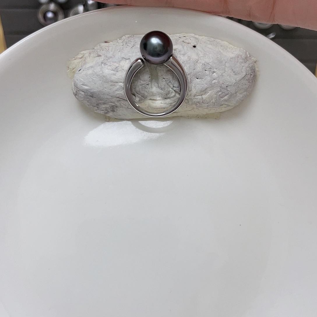 海水珍珠戒圈银S925镶嵌