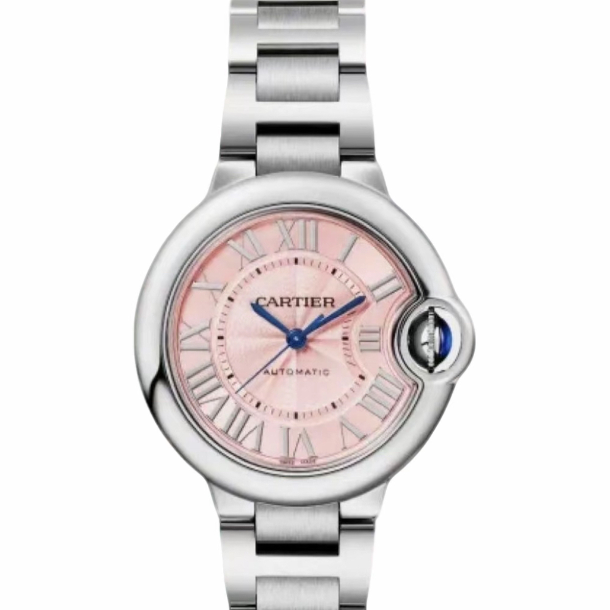 99新 Cartier/卡地亚 蓝气球粉盘钢带机械33盘df