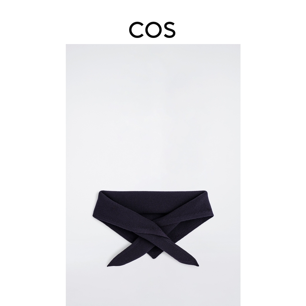 COS男士 纹理感三角围巾藏青色2026春季新品1326258001