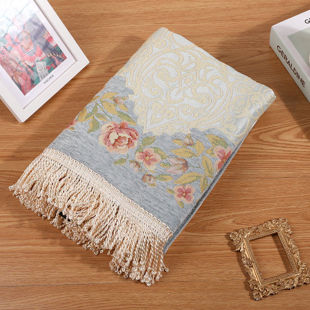 少数民族复古风花卉流苏礼拜毯