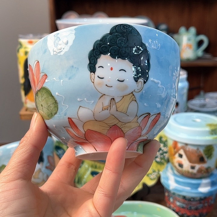 陶景德镇釉下手绘陶瓷 