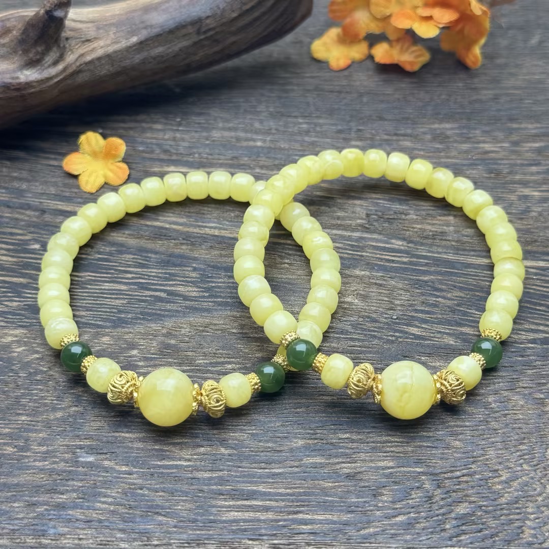 【小北好物】蜜蜡DIY单圈手串约6*4mm【多样性发一件】QH246X72